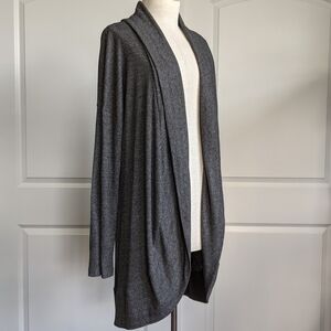 Cosabella Cadenza Robe Open Front Shawl Collar Cotton Mid-Thigh Charcoal M NWT